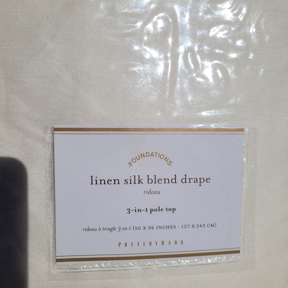 Pottery Barn Rideau 3 in 1 Pole Top Linen Silk Blend Drapes Lined 50